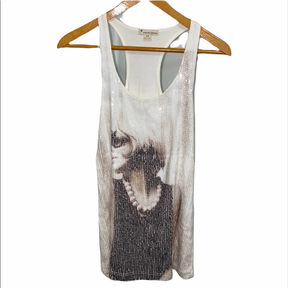 Printed Sequined small/medium tank top